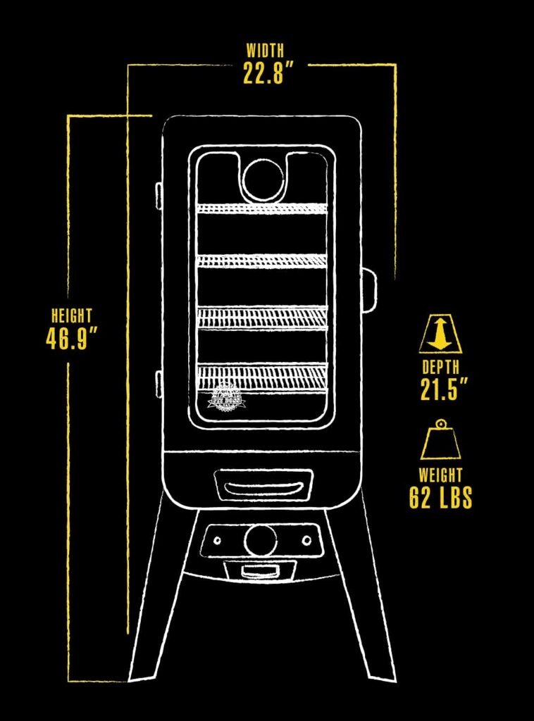 748 sq. in. 1500W Analogue Electric Smoker - Vertical + Blue