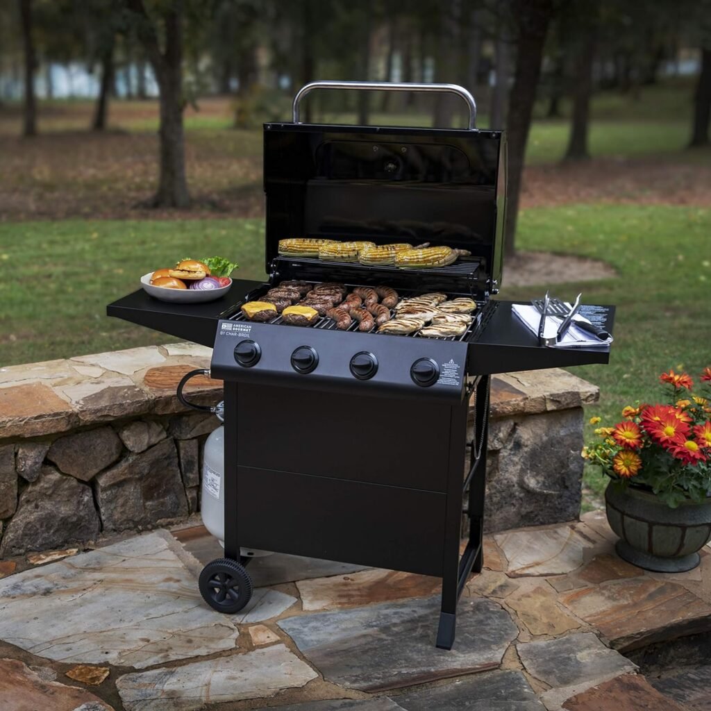 American Gourmet 465313021 4-Burner Cart-Style Liquid Propane Gas Grill, Black