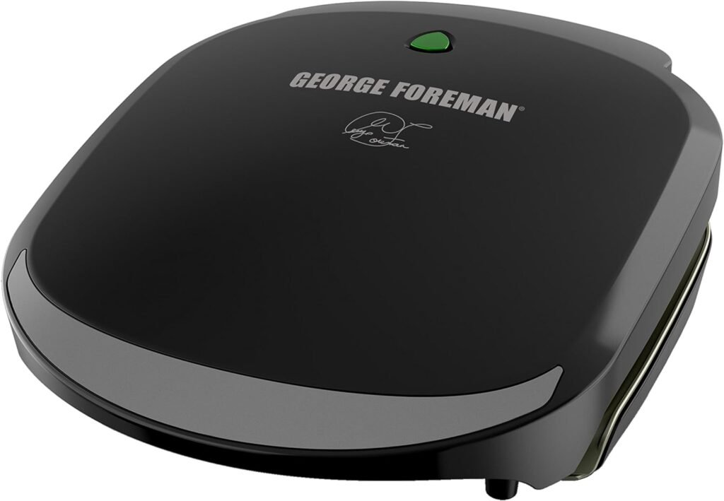 George Foreman 2-Serving Classic Plate Electric Grill and Panini Press, Black, GR136B