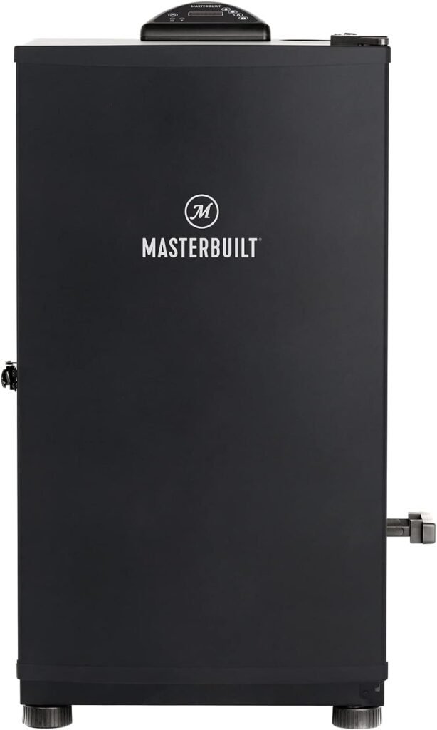 Masterbuilt® 40-inch Digital Electric Vertical BBQ Smoker with Side Wood Chip Loader, Chrome Smoking Racks and 970 Cooking Square Inches in Black, Model MB20072918