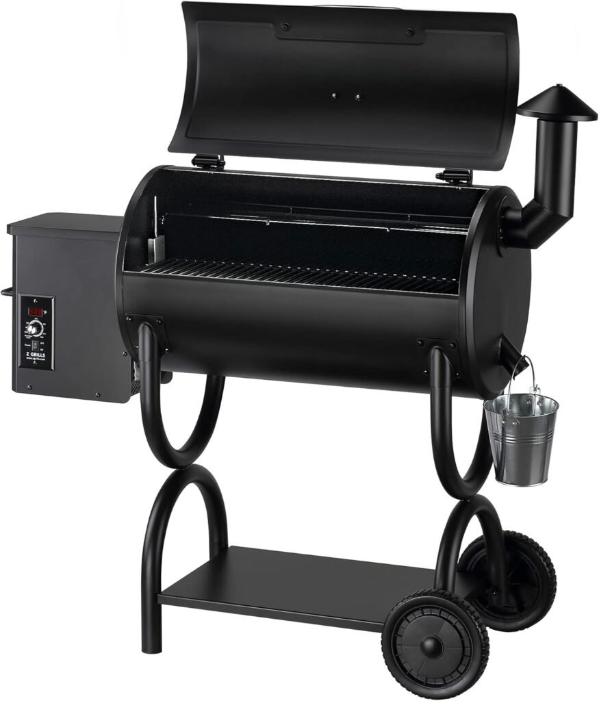 Z GRILLS Wood Pellet Grill Smoker with PID Controller, 8-in-1 Master Sear BBQ Grill, Auto Temperature Control, Huge Storage Cabinet Side Shelf with Tool Hooks, 572 sq in Cooking Area for Outdoor, 600D