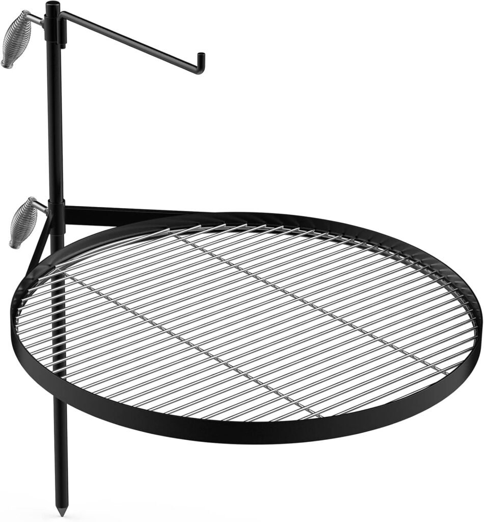 Stanbroil Fire Pit Campfire Grill Grate - Stainless Steel Swing Cooking Stand BBQ Grill, Portable Campfire Barbecue Rack for Outdoor Open Fire Cooking Camping