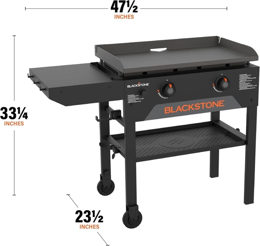 Blackstone 28 Inch Original Omnivore Griddle 2206, Blackstone 2 Burner Griddle Outdoor Flat Top Grill, Propane Portable Gas Grill