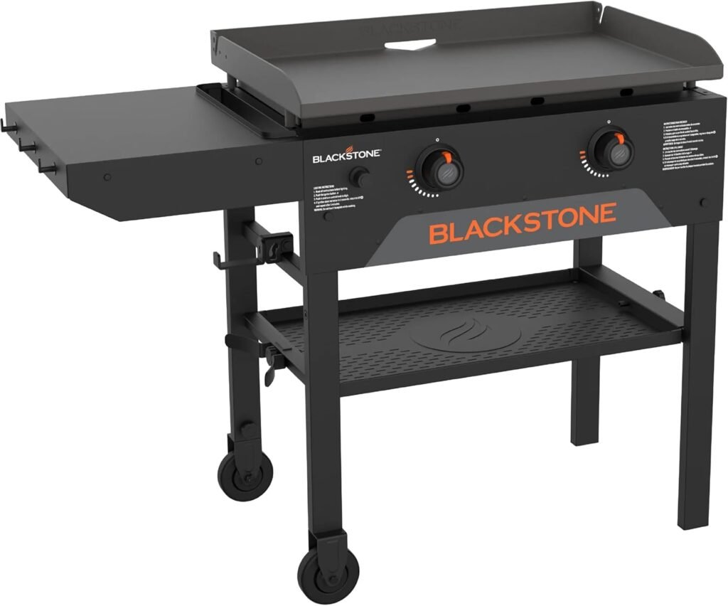 Blackstone 28 Inch Original Omnivore Griddle 2206, Blackstone 2 Burner Griddle Outdoor Flat Top Grill, Propane Portable Gas Grill