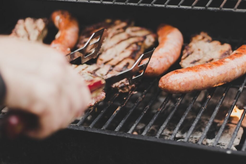 Photo BBQ meat grilling times