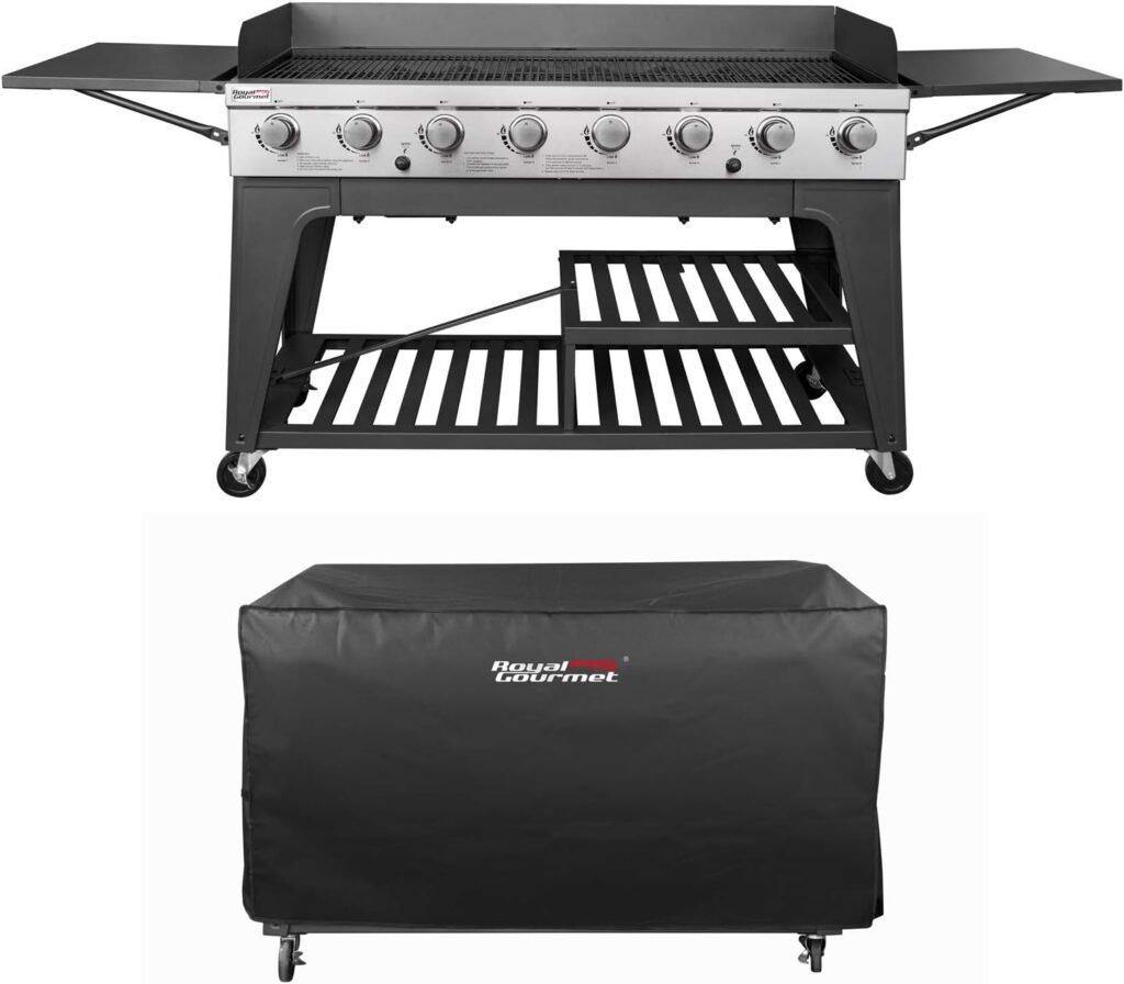 Royal Gourmet Event 8-Burner BBQ Propane Gas Grill with Cover, Picnic or Camping Outdoor